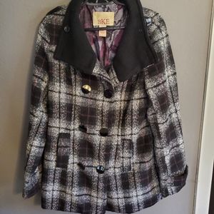 Plaid thick peacoat